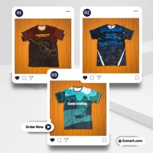 3Piece China Fabric T-Shirt Combo