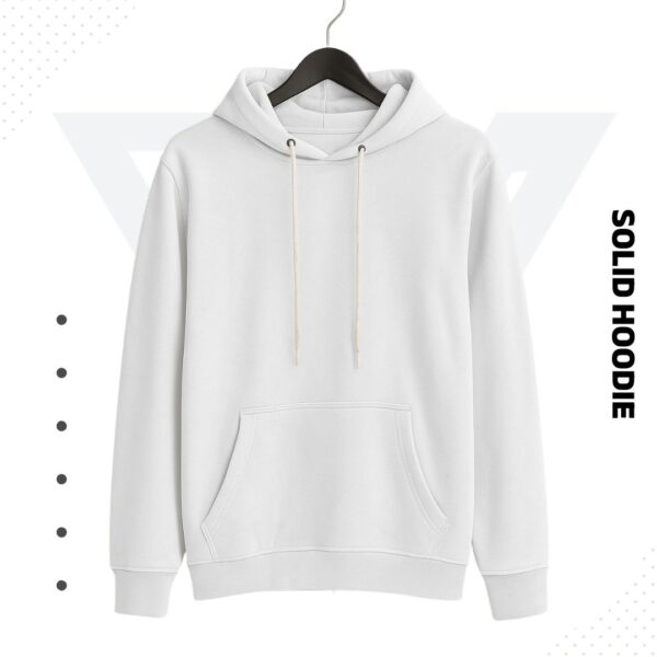 Premium Solid Hoodie - White - Image 2