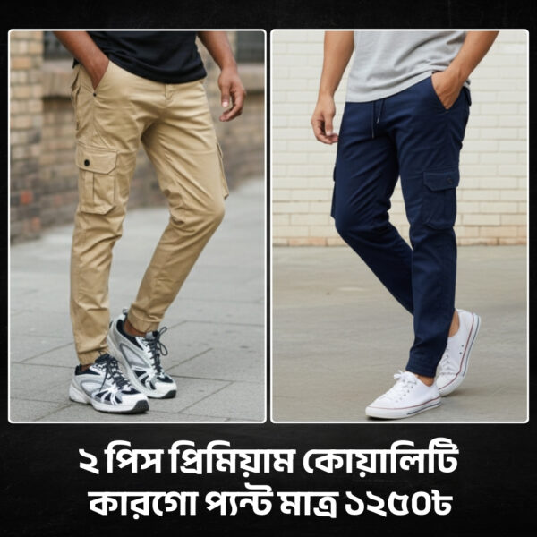 6-Pocket Cargo Joggers – 2pcs Combo - Image 1