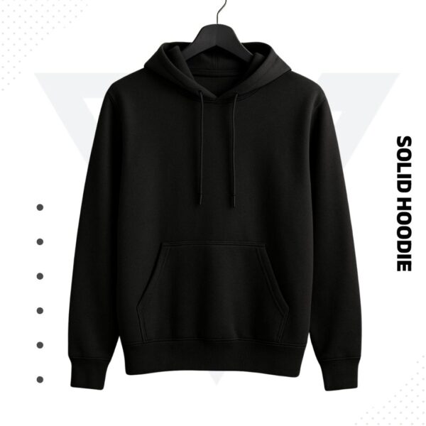 Premium Solid Hoodie - Black - Image 2