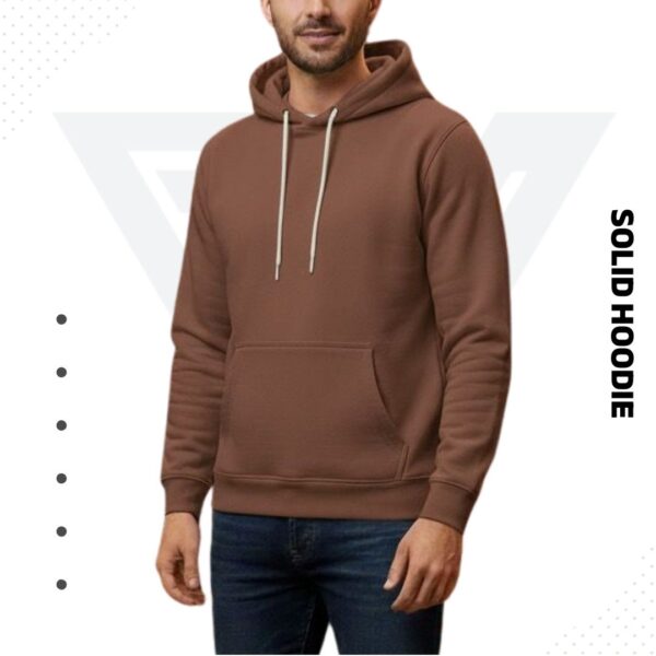 Premium Solid Hoodie - Brown - Image 1