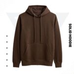 Premium Solid Hoodie - Brown - Image 2