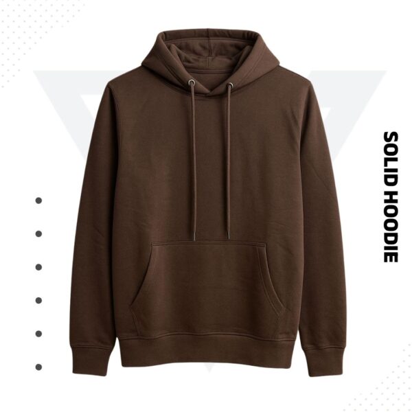 Premium Solid Hoodie - Brown - Image 2