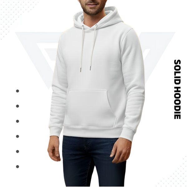 Premium Solid Hoodie - White - Image 1